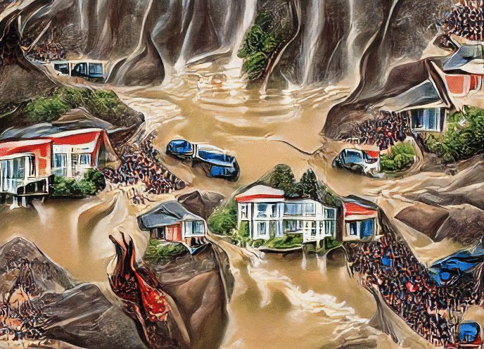 brown flood waters, picture...