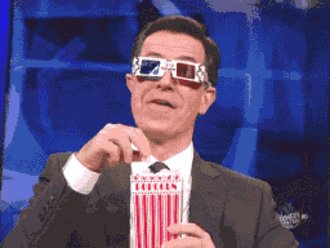 Stephen Colbert Popcorn Munching GIF