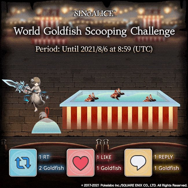 SINoALICE Global on X: World Goldfish Scooping Challenge Get awesome  rewards based on the goldfish scooped from this post! 5,000 Goldfish:  Upgrade Tablet (SR) x3 10,000 Goldish: Upgrade Sword (SR) x3 15,000