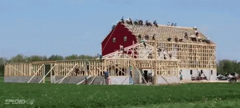 Amish Building Barn GIF