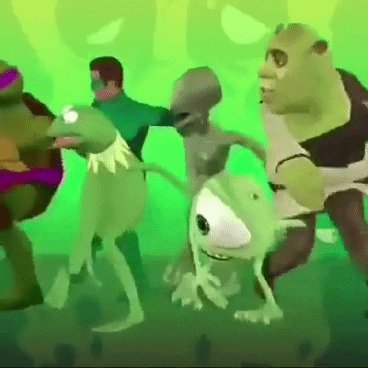 MEME - SHREK E PERSONAGENS DANÇANDO - ORIGINAL 