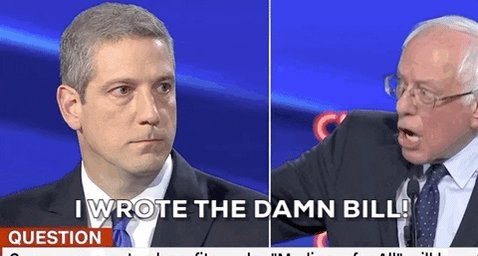 A split-screen Left: Tim Ryan, a white middle-aged man with 