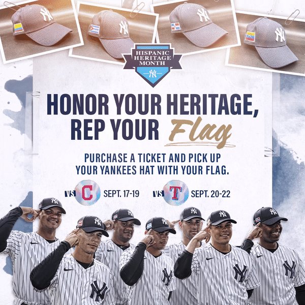 New York Yankees on X: Kick-off our celebration of Hispanic Heritage Month  by taking advantage of this special ticket offer now while it lasts:    / X