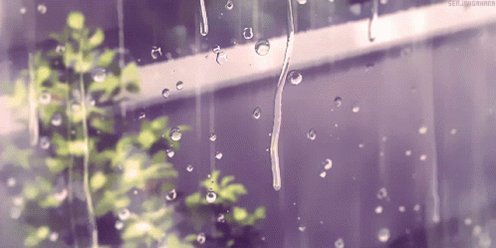Anime Window Rain GIF