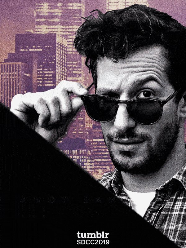 best of andy (@badpostandy) on Twitter photo 22/07/2019 16:55:32 new portrait/gif of andy at the #SDCC (via nbcbrooklyn99 on tumblr) new portrait/gif of andy at the #SDCC (via nbcbrooklyn99 on tumblr)