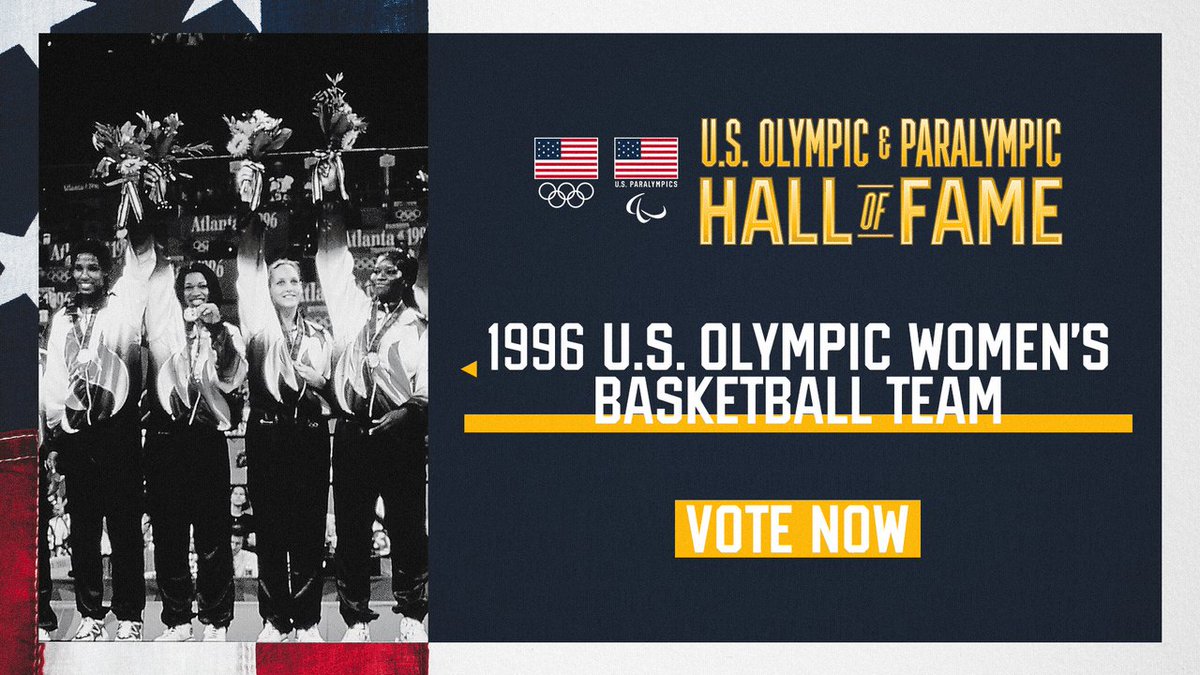 One historic team & two legendary women. USA Basketball is proud to have Anne Donovan, @LisaLeslie & the 1996 U.S. Olympic Women's Basketball Team nominated for the U.S. Olympic & Paralympic Hall of Fame. #TeamUSAHOF
๐ฐ ยป http://bit.ly/2019USABHoFUSOPCย โฆ
Vote ยปยป http://TeamUSA.org/Voteย