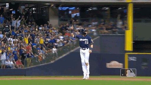 .@ChristianYelich is the first player to have a 40+ HR, 20+ SB season since Ryan Braun in 2012. Yelich is also the fastest player (123 games) in @Brewers history to reach the 40 HR mark.
