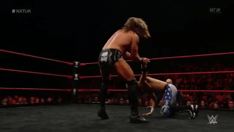 The speed of @MandrewsJunior is on display as he battles @JamesDrake_GYT on #NXTUK!