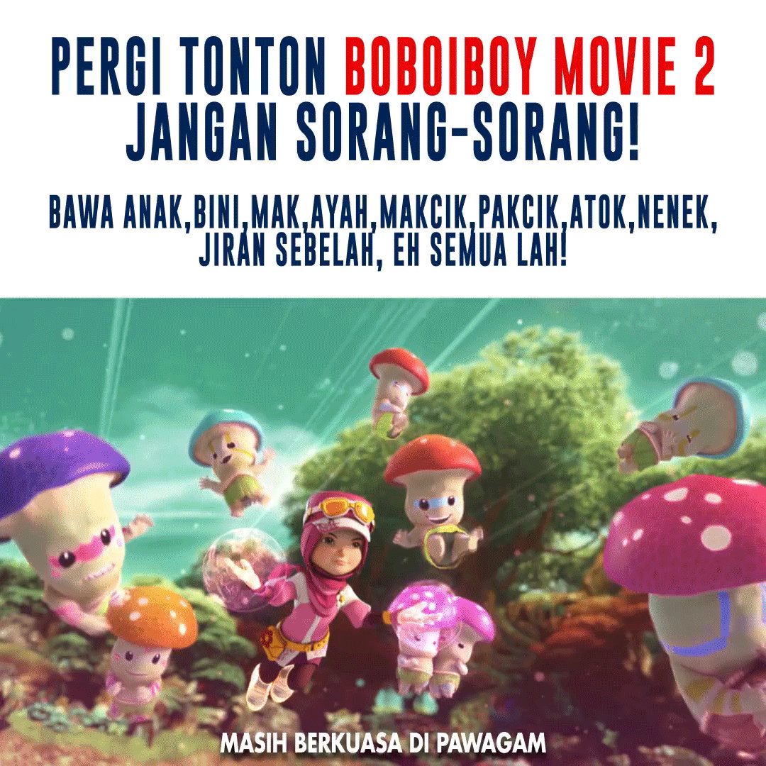 توییتر Boboiboy در توییتر Yay Cuti 3 Hari Siapa Akan Pergi Tonton Boboiboymovie2di Pawagam Hujung Minggu Ni Bawalah Anak Bini Suami Ayah Mak Pakcik Makcik Atok Nenek Adik Beradik Semua Lah