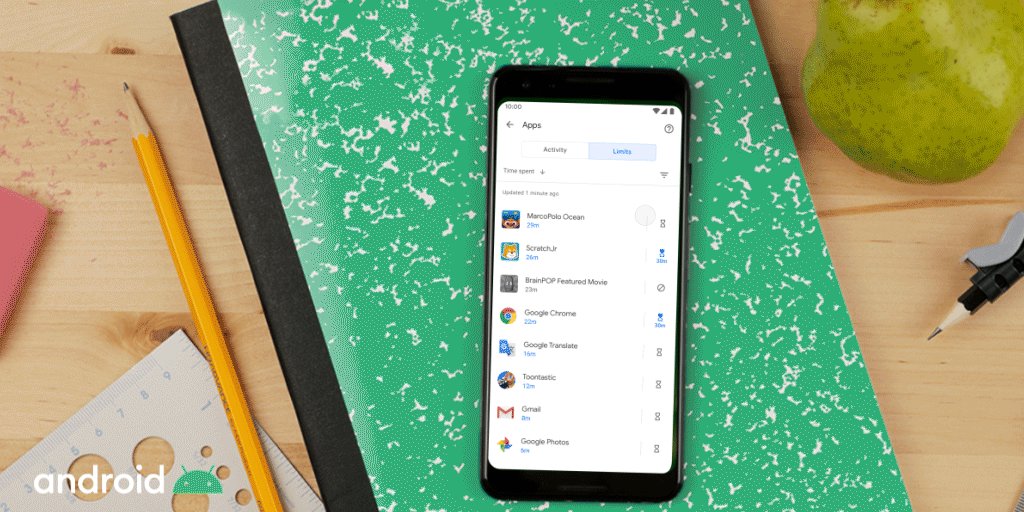 With Family Link on #Android10 parents can set app time limits to help their kids form healthy digital habits for when they’re working or playing.