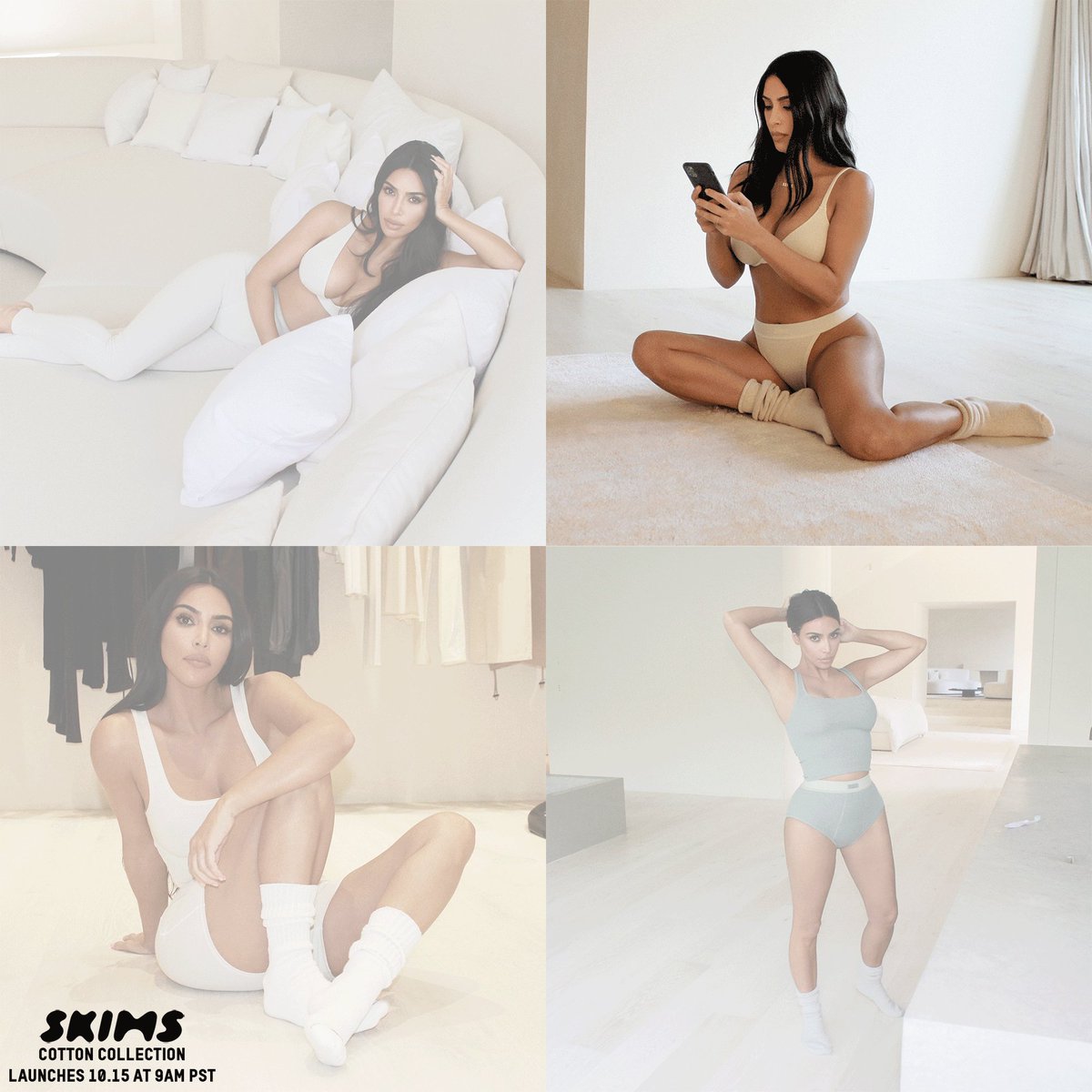 The @skims Collection Collection offers 13 new pieces made from ultra soft and breathable cotton. The collection launches TOMORROW at 9AM PST at http://SKIMS.COM