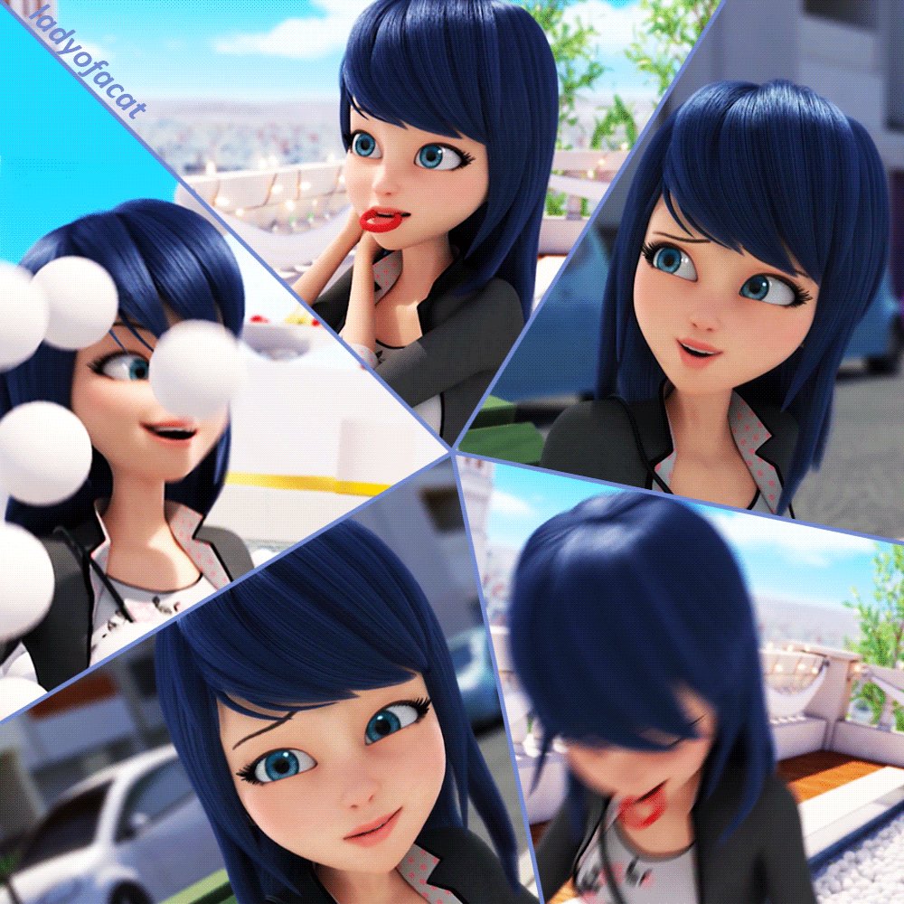 Marinette + Having her hair down. 