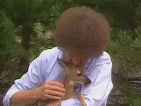 Happy birthday to the legend, Bob Ross. happy trees 