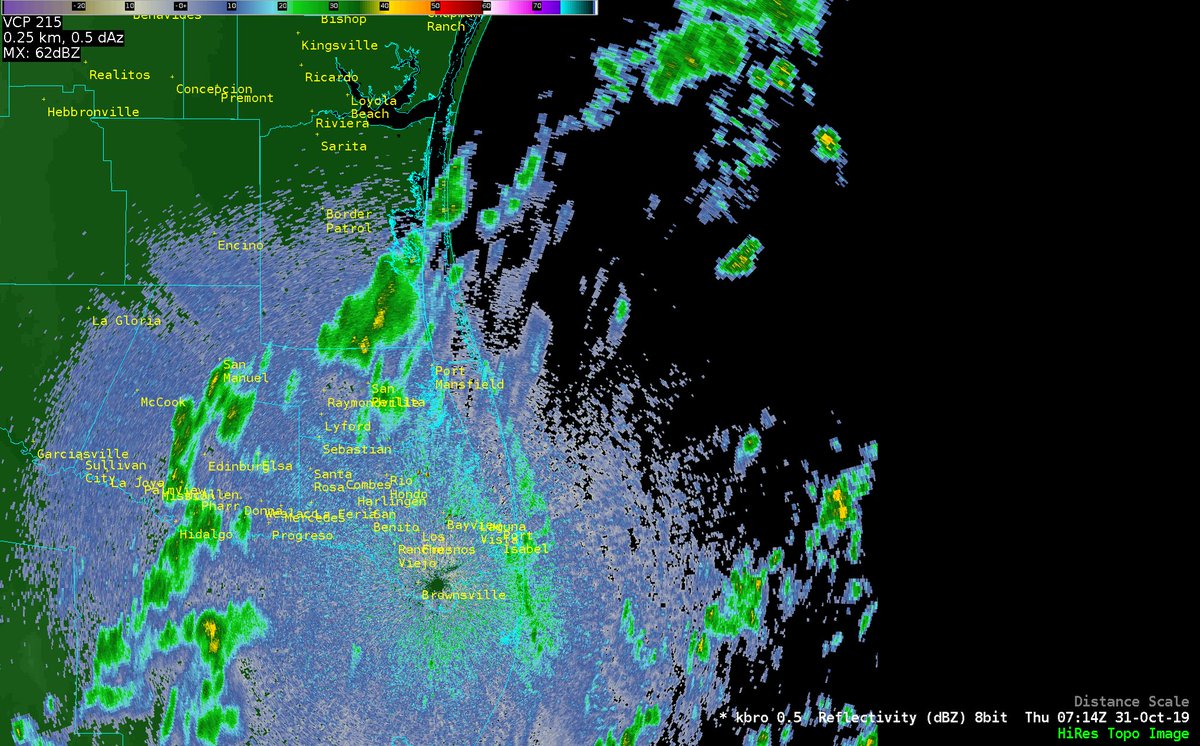 At 240 AM, NWS Brownsville radar indicated patchy areas of light rain