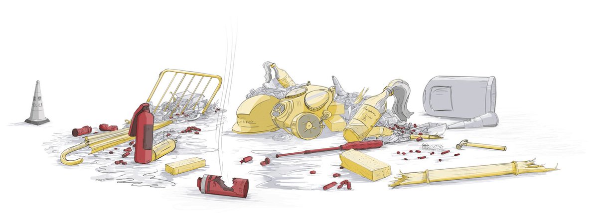 Police and protesters in Hong Kong have been locked in a spiraling cycle of violence since early June. @ReutersGraphics breaks down the weapons used by police and protesters as the showdown escalated https://reut.rs/2Nt6bvd