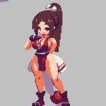 ドット絵の動く不知火舞さん。おっぱいばいん！