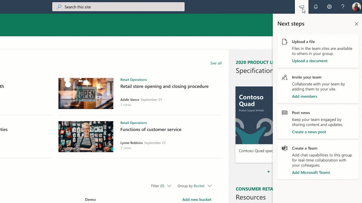 Add #MicrosoftTeams to your #SharePoint site. Select resources to be added as tabs in Teams. http://msft.social/oHl8TB #teamify