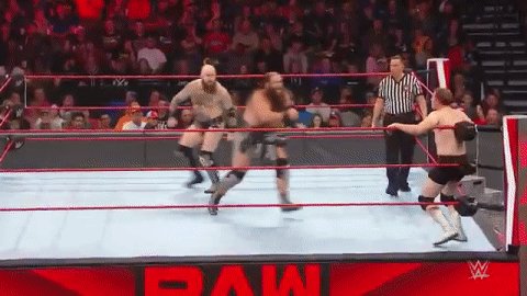 Absolute destruction.#RAW @Erik_WWE @Ivar_WWE