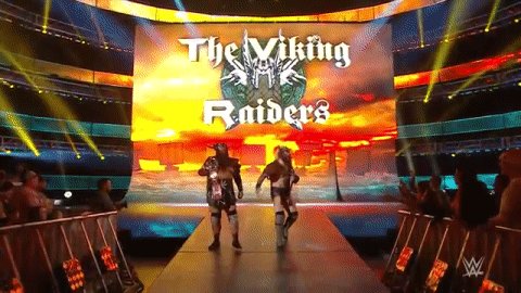 Break out the 🤘🤘 because the #RAW #TagTeamChampions are in the building! @Erik_WWE @Ivar_WWE