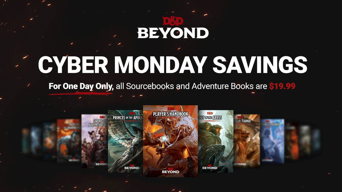 D D Beyond On Twitter Happy Cyber Monday Today Only Get Any Sourcebook Or Adventure Book For Just 19 99 Https T Co Xsfe6bftgg
