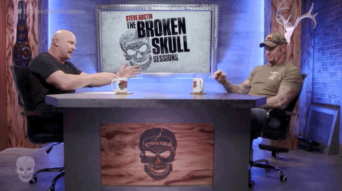 Get yourself a swig of coffee and tune into #BrokenSkullSessions with Steve Austin and The #Undertaker http://youtu.be/20bmsqEBICA
