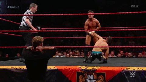 Sealed with a 😘.@Jordan_Devlin1 puts away @Tyler_Bate's protégé @AKidWrestler in RUTHLESS fashion on #NXTUK.