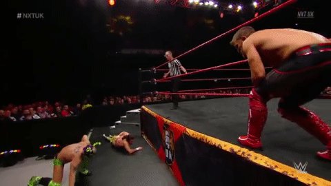 🎶 Don't sto(m)p him noooowwww!He's having such a good time! He's having a ball! 🎶#NXTUK @Travis_BanksPW