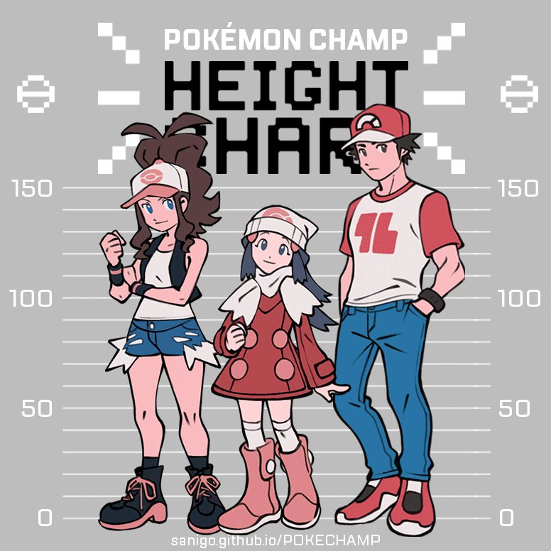 Pokémon Protagonist Height Chart - Male and Female : r/pokemon