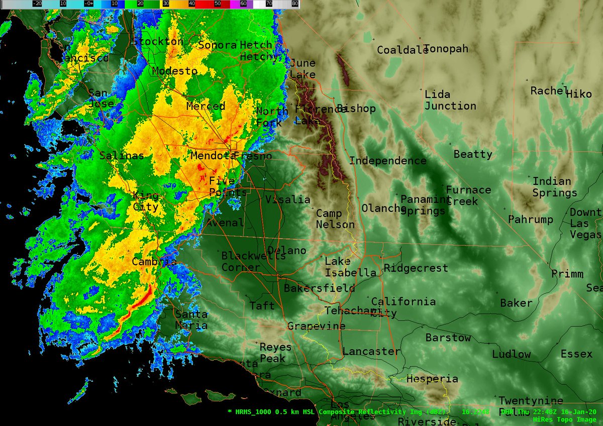 Radar shows the continued progression of the front as it pushes southeast into Central