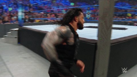 Nobody home for @WWERomanReigns as he goes CRASHING through the barricade on #SmackDown!@RealRobertRoode
