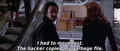 I had to move fast. The hacker copied my garbage file.