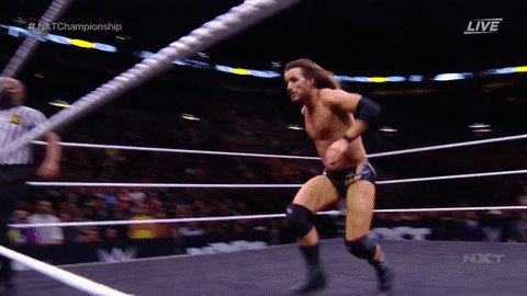 Taking flight, BAY BAY!#NXTTakeOver #NXTChampionship @AdamColePro @NXTCiampa