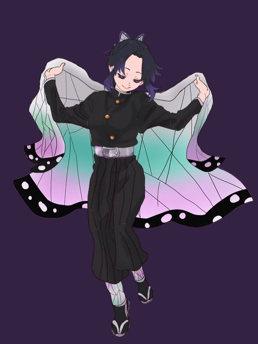 酢だこさんがTwitterに投稿した胡蝶しのぶ(鬼滅の刃)のイラスト。