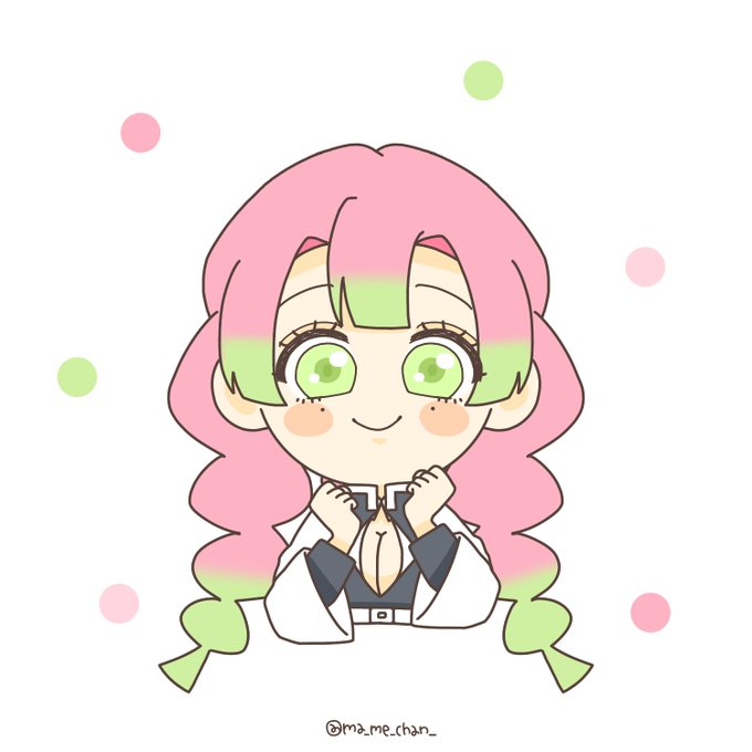 てぃさんがTwitterに投稿した甘露寺蜜璃(鬼滅の刃)のイラスト。