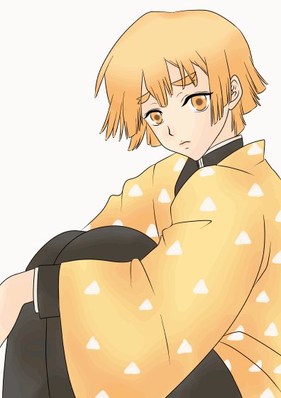 ミルクさんがTwitterに投稿した我妻善逸(鬼滅の刃)のイラスト。