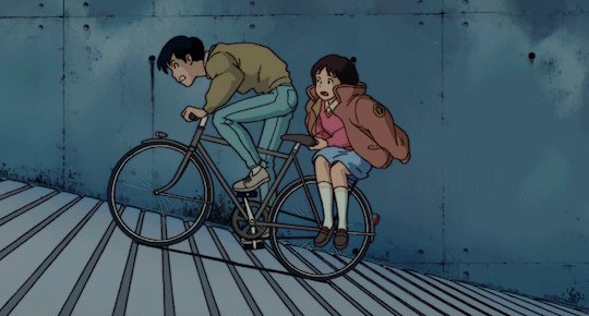 みみをすませば 自転車