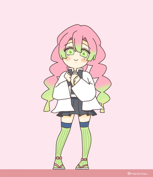 てぃさんがTwitterに投稿した甘露寺蜜璃(鬼滅の刃)のイラスト。