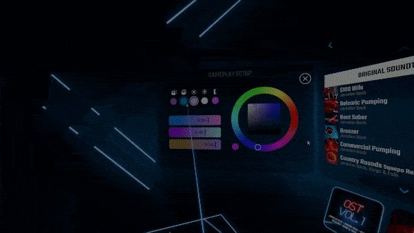 Beat Saber on Twitter: 'Do you know you can change the color of lights, cubes and sabers in the game? Choose from our presets or create your own! How to do it?