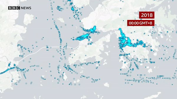 Map of shipping traffic