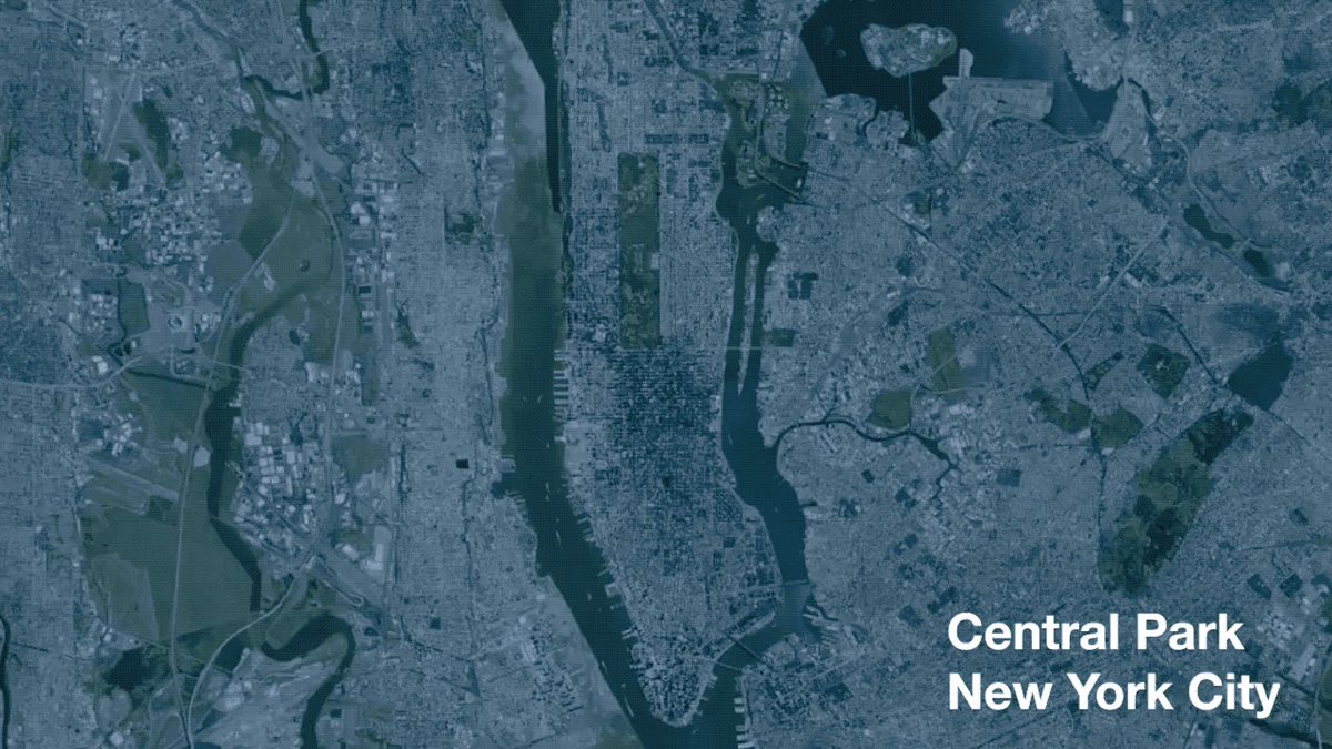 Visualization showing a gigaton of ice superimposed in Central Park