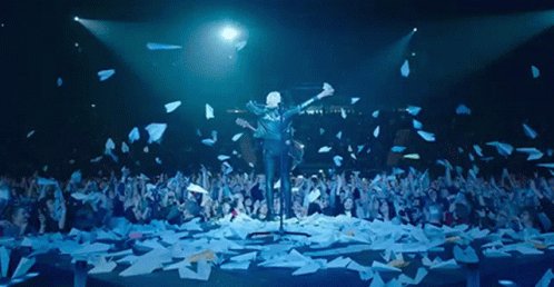 Paper Planes Showering GIF