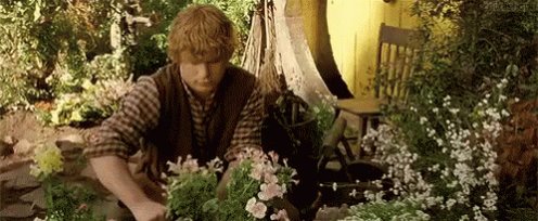 Happy Hobbit Gardener GIF