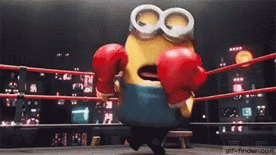 Boxing Minions GIF