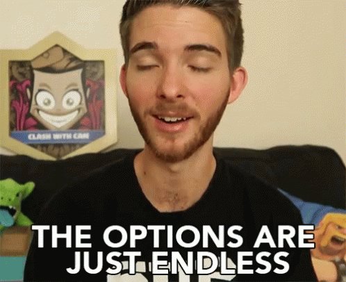 The Options Are Just Endless Endless Options GIF