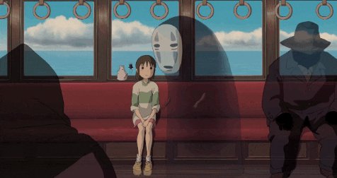 train sitting GIF by Spirited Away