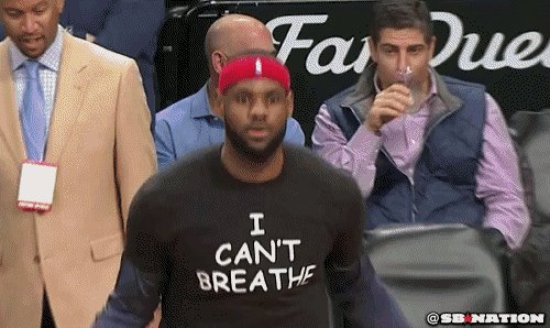 i cant breathe lebron james GIF by SB Nation