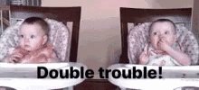 Double Trouble Twins GIF