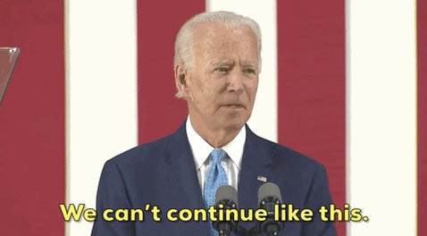 Joe Biden agrees that things cannot keep going in the trajec