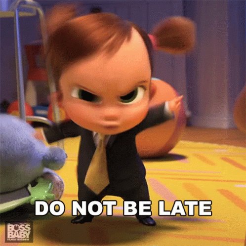 Do Not Be Late Tina Templeton GIF