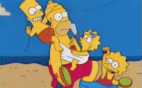 homer con los niños